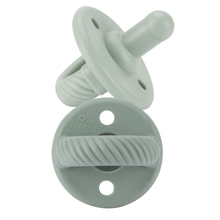 Load image into Gallery viewer, Sweetie Soother™ Pacifier Sets (2-pack): Toast + Buttercream Braids