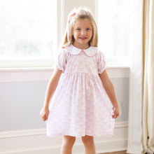 Load image into Gallery viewer, Pink Trellis Bow Charlotte Dress