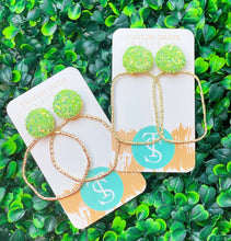 Load image into Gallery viewer, Glitter Top Hoops: Rose/Mix / Round