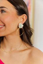 Load image into Gallery viewer, Iridescent Flower Hoops: Iridescent / Rectangle