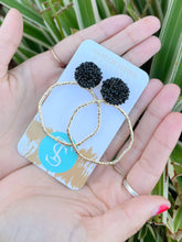 Load image into Gallery viewer, Glitter Top Hoops: Rose/Mix / Round