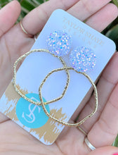 Load image into Gallery viewer, Glitter Top Hoops: Rose/Mix / Round