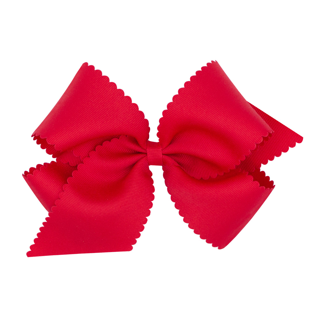 King Red Grosgrain Bow with Scallop Edge
