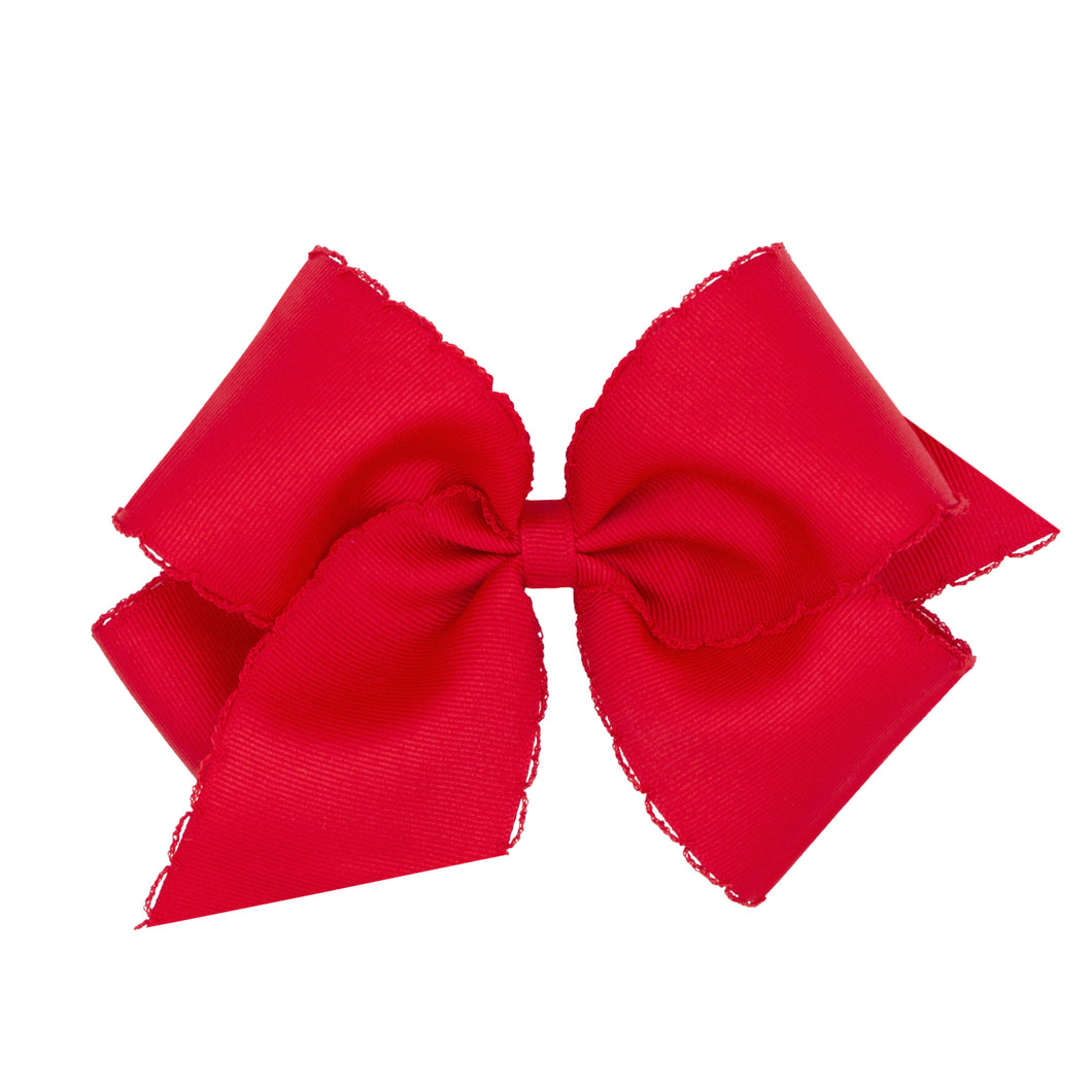 King Red Monotone Moonstitch Grosgrain Bow