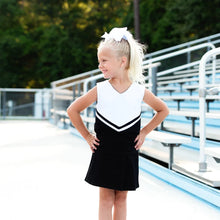 Load image into Gallery viewer, Cheer Uniform Skort Set- Black/ White (Can be Monogrammed)