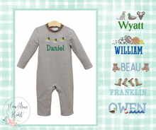 Load image into Gallery viewer, Khaki Boys Romper