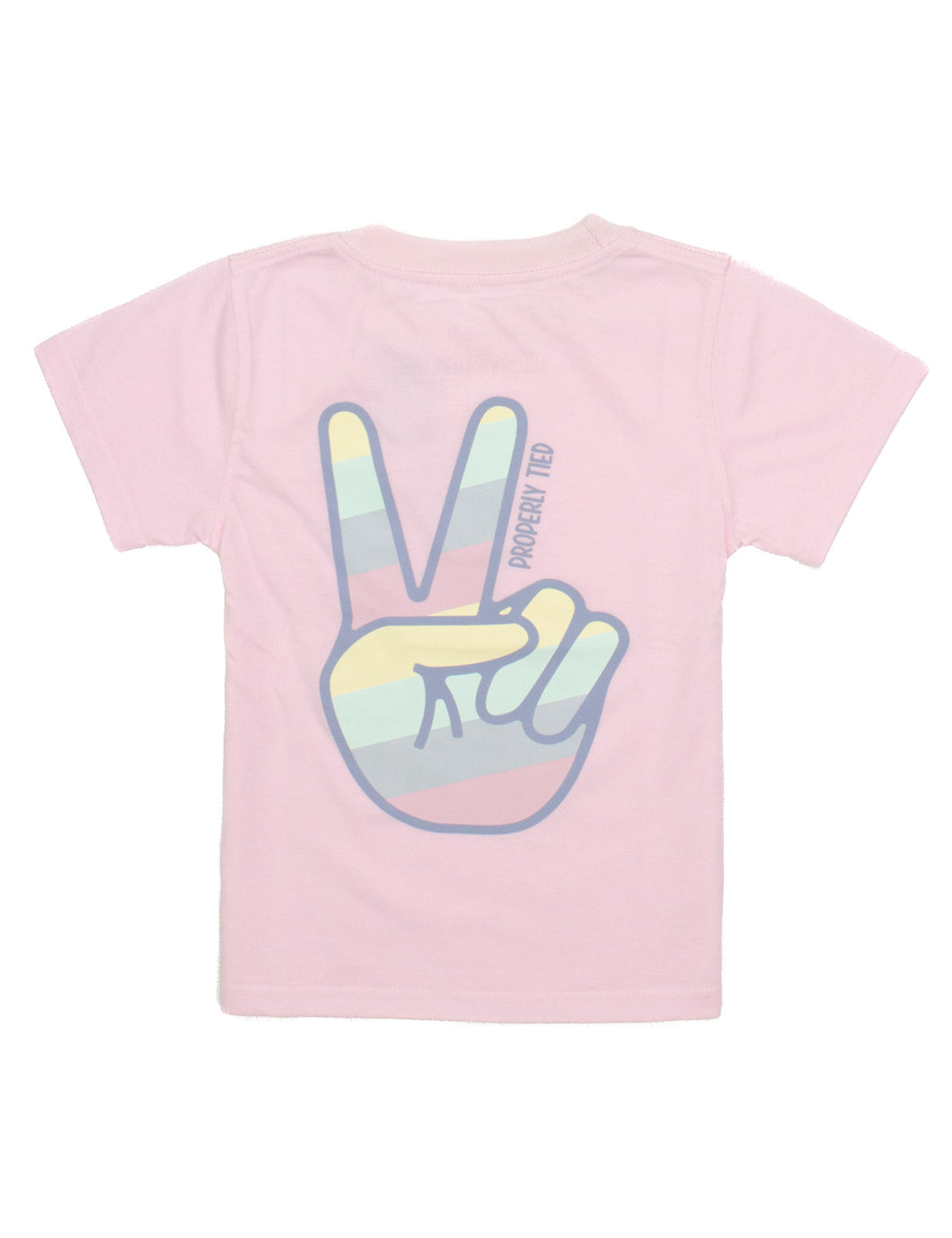Properly Tied-Girls SS Peace Sign Rose