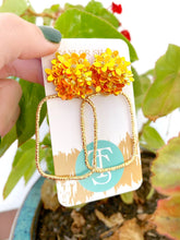 Load image into Gallery viewer, Iridescent Flower Hoops: Iridescent / Rectangle