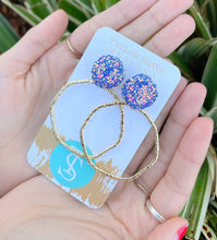 Load image into Gallery viewer, Glitter Top Hoops: Rose/Mix / Round