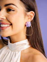 Load image into Gallery viewer, Iridescent Flower Hoops: Iridescent / Rectangle