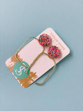 Load image into Gallery viewer, Glitter Top Hoops: Rose/Mix / Round