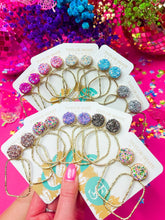 Load image into Gallery viewer, Glitter Top Hoops: Rose/Mix / Round