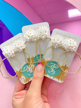 Load image into Gallery viewer, Matte Flower Hoops: Matte White / Round