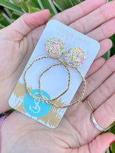 Load image into Gallery viewer, Glitter Top Hoops: Rose/Mix / Round