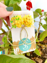 Load image into Gallery viewer, Iridescent Flower Hoops: Iridescent / Rectangle