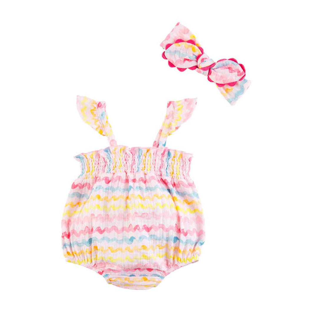 Rainbow Stripe Baby Romper/Bubble Set - Mudpie