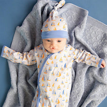 Load image into Gallery viewer, Good Vibe on the Tide Modal Magnetic Cozy Sleeper Gown + Hat Set
