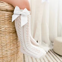 Load image into Gallery viewer, Lace Cable Bow Knee High Socks
