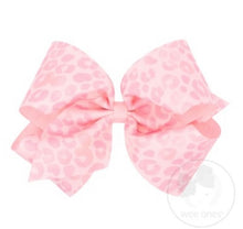Load image into Gallery viewer, Wee Ones- Light Pink Leopard Print King Grosgrain Bow
