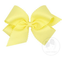 Load image into Gallery viewer, Wee Ones- Yellow King Scalloped Edge Grosgrain Bow
