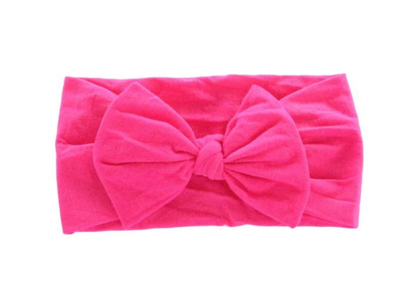 Mila and Rose -  Hot Pink Nylon Bow Head wrap