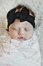 Load image into Gallery viewer, Mila and Rose -  Black Nylon Bow Head wrap

