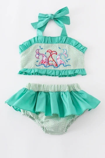 Mermaid Tail Mint Green Appliqué Swimsuit
