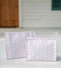 Load image into Gallery viewer, Roadie Large Zip Pouch- Ribbon Floral Pink
