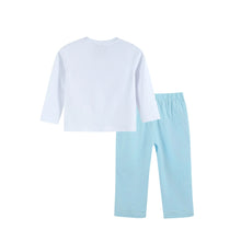Load image into Gallery viewer, White Santa Smocked Shirt and Blue Pants Set - Lil Cactus
