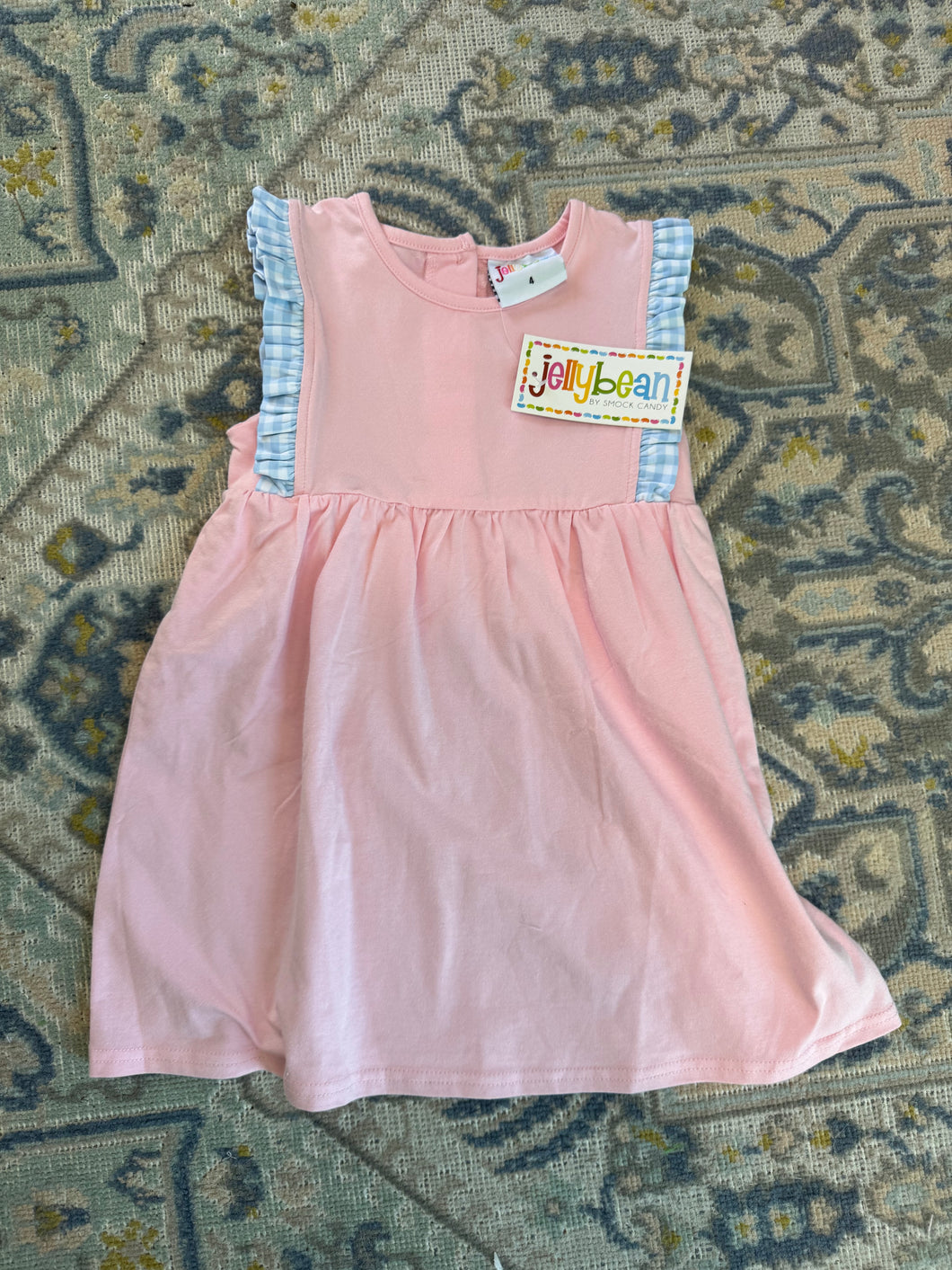 Pink and Light Blue Check Dress
