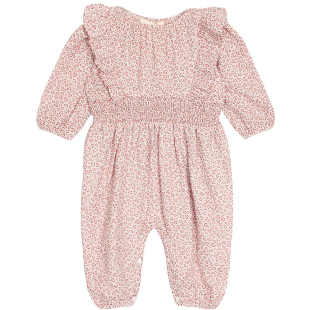 Pink Dashing Leopard Rayon Romper Mabel and Honey