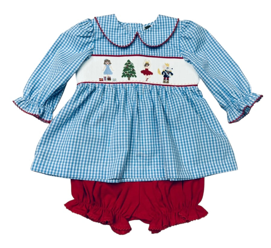Nutcracker Smocked Bloomer Set
