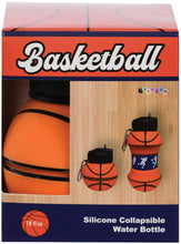 Load image into Gallery viewer, Basketball Silicone Collapsible Water Bottle
