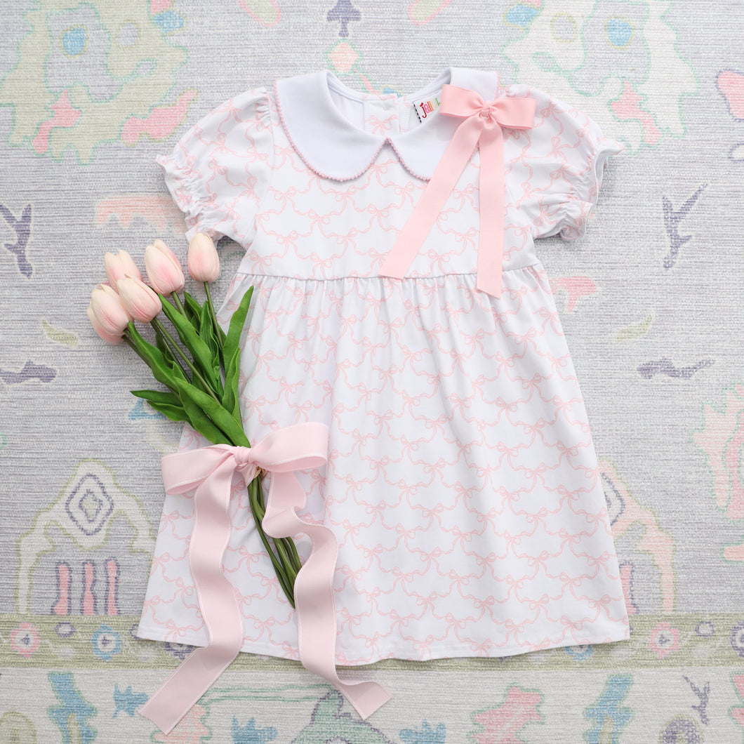 Pink Trellis Bow Charlotte Dress
