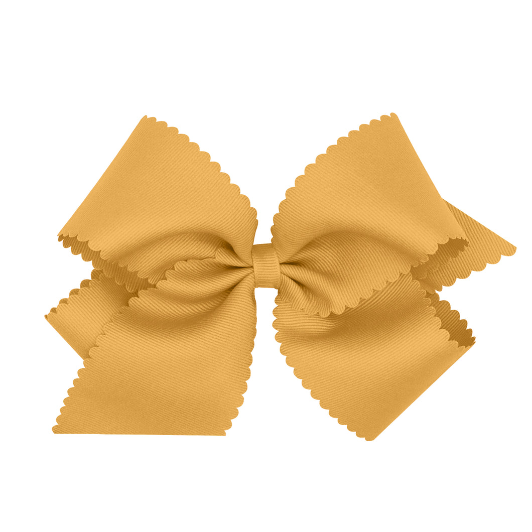 King Old Gold Grosgrain Bow with Scallop Edge