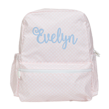 Load image into Gallery viewer, Apple of My Isla The Backpack Large Pink Gingham
