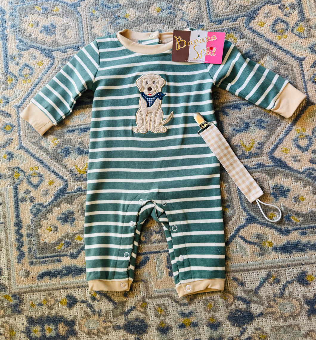 Puppy Appliqué Boy’s Romper