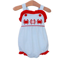 Load image into Gallery viewer, Trotter Street- Crab Trio Ruffle Sun Suit
