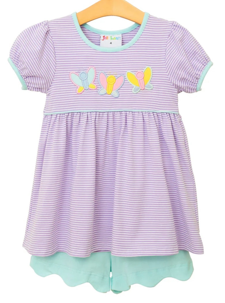 Butterfly Trio Scallop Short Set