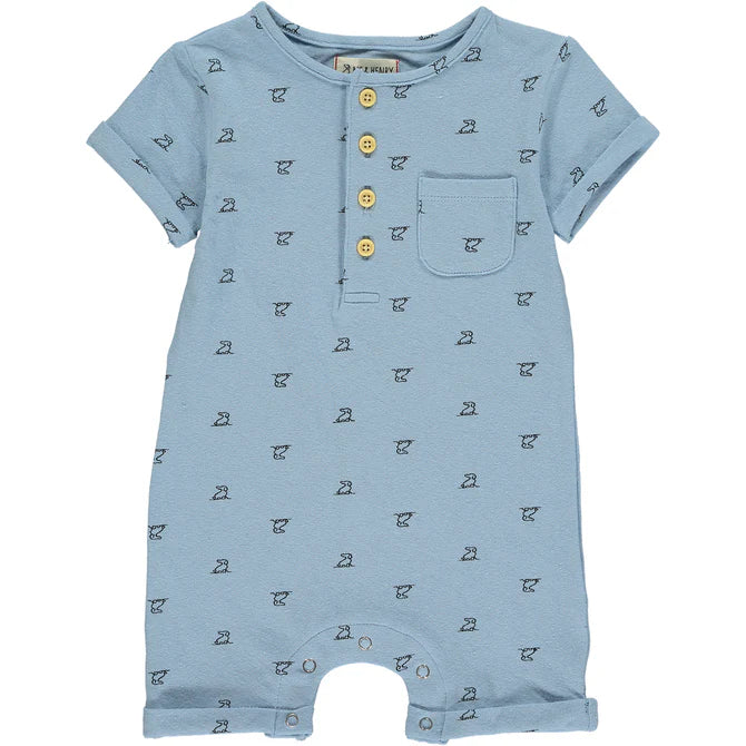 Martingale Blue Henley Romper
