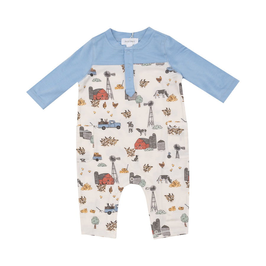 Hay Farmer Romper with Contrast