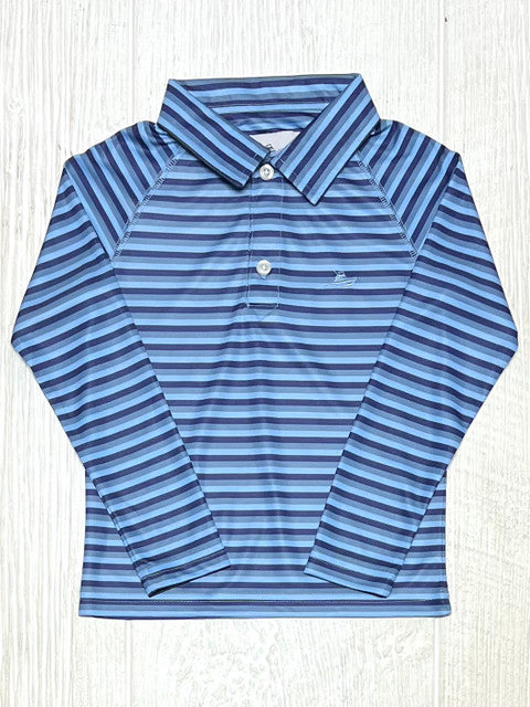 Southbound - Polo Blue Combo Performance Long sleeve