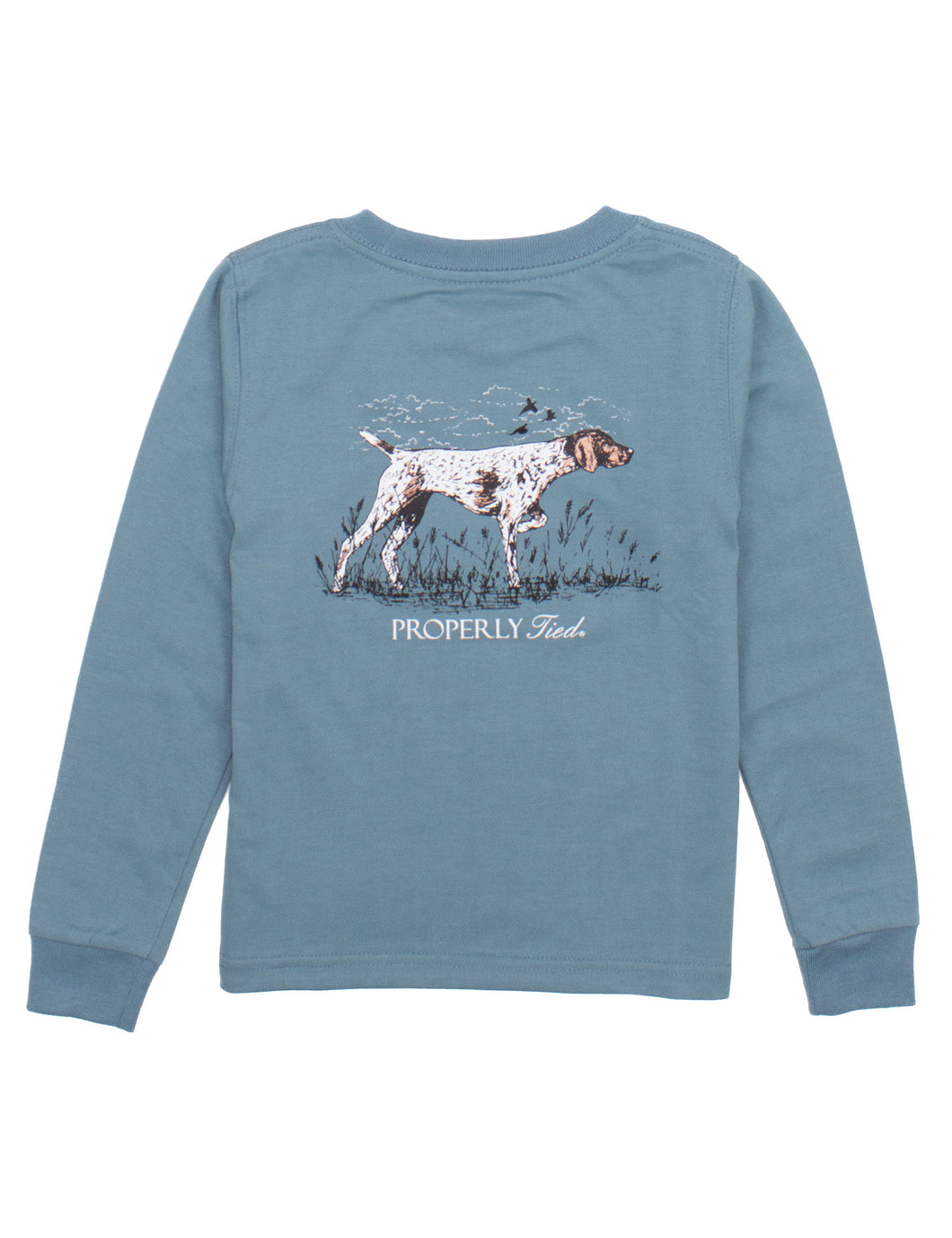 Properly Tied-Long Sleeve Pointer- Steel Blue
