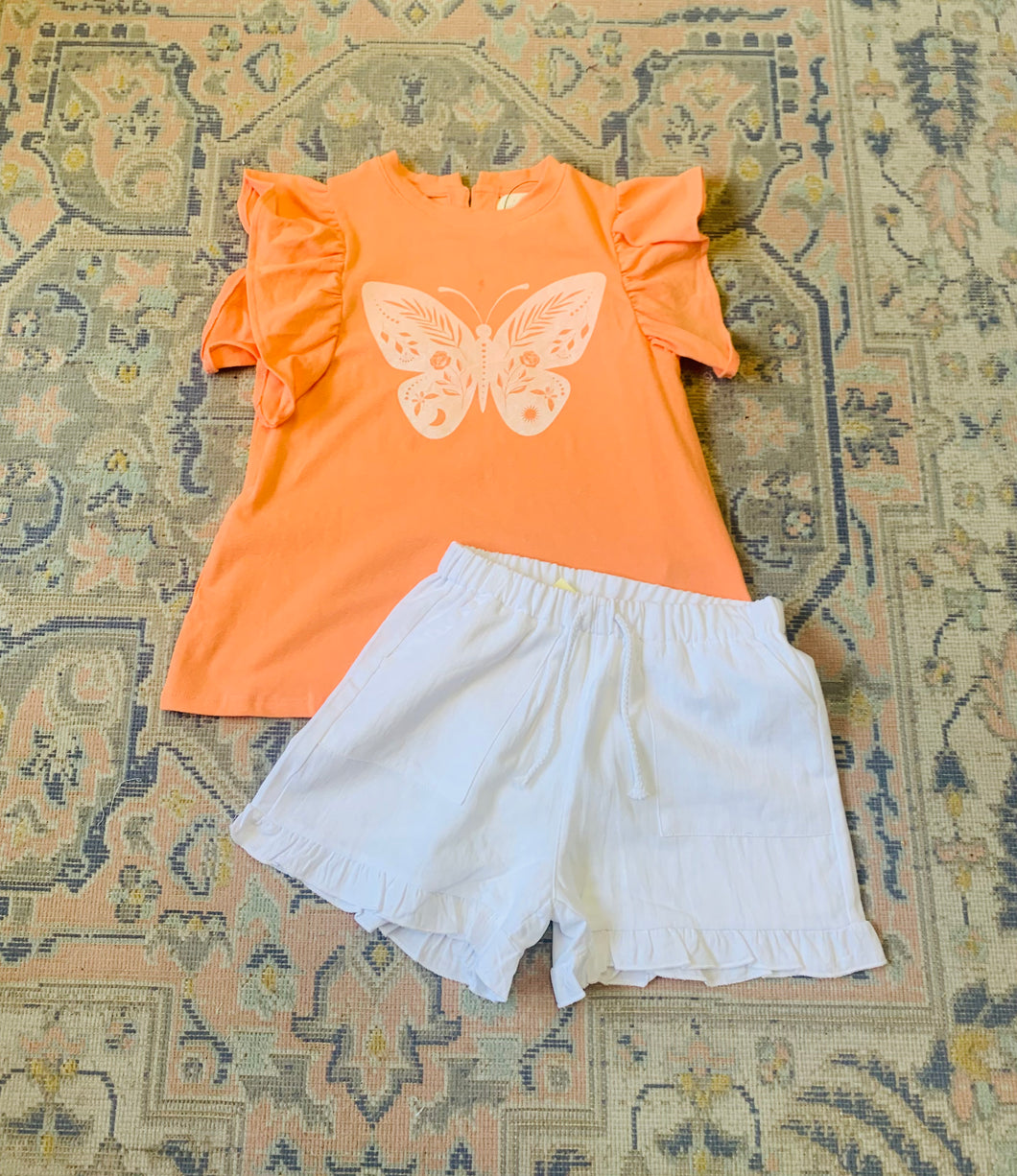 Sutton T Shirt- Coral Butterfly