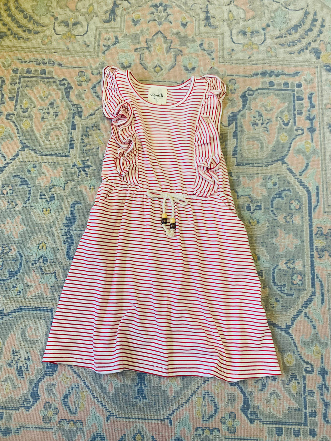 Jo Dress- Red and White Stripe