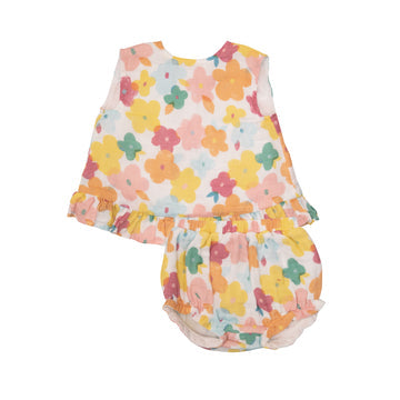 RUFFLE TOP & BLOOMER - PAPER FLORALS