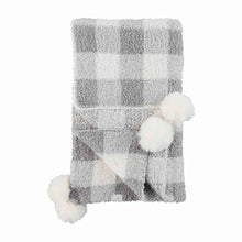 Load image into Gallery viewer, Gray Gingham Blanket - Mudpie
