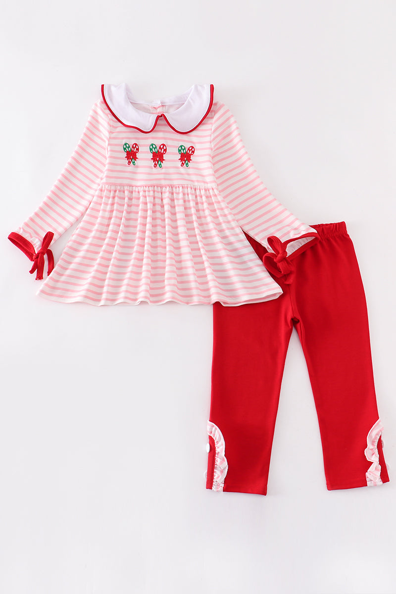 Pink Candy Cane Girl's Set