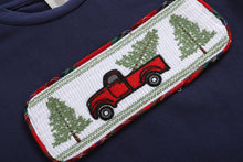 Load image into Gallery viewer, LIL Cactus - Navy and Red Christmas Plaid Smocked Top and Pants Set
