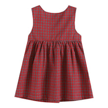Load image into Gallery viewer, LIL Cactus - Red Plaid Santa Bow Sleeveless Babydoll dress

